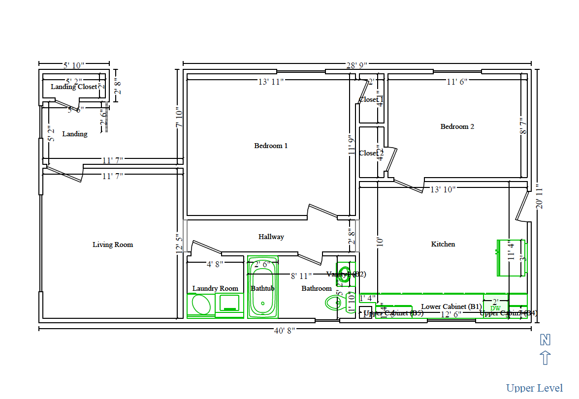 Xactimate dimensioned floor plan sketch